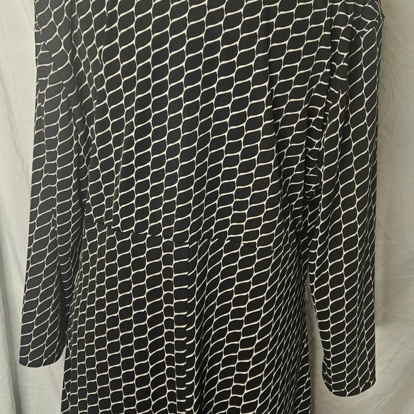 North‎ Style Classic Black and White Midi Dress Large Geometric Work Office - Picture 5 of 7